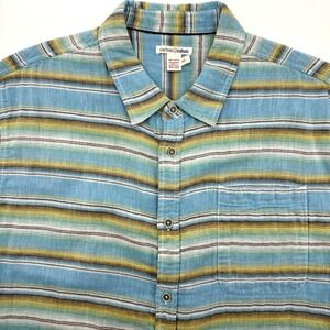 Carbon2Cobalt Men's Short Sleeve Multicolor Striped XL Button Up Cotton Casual‎